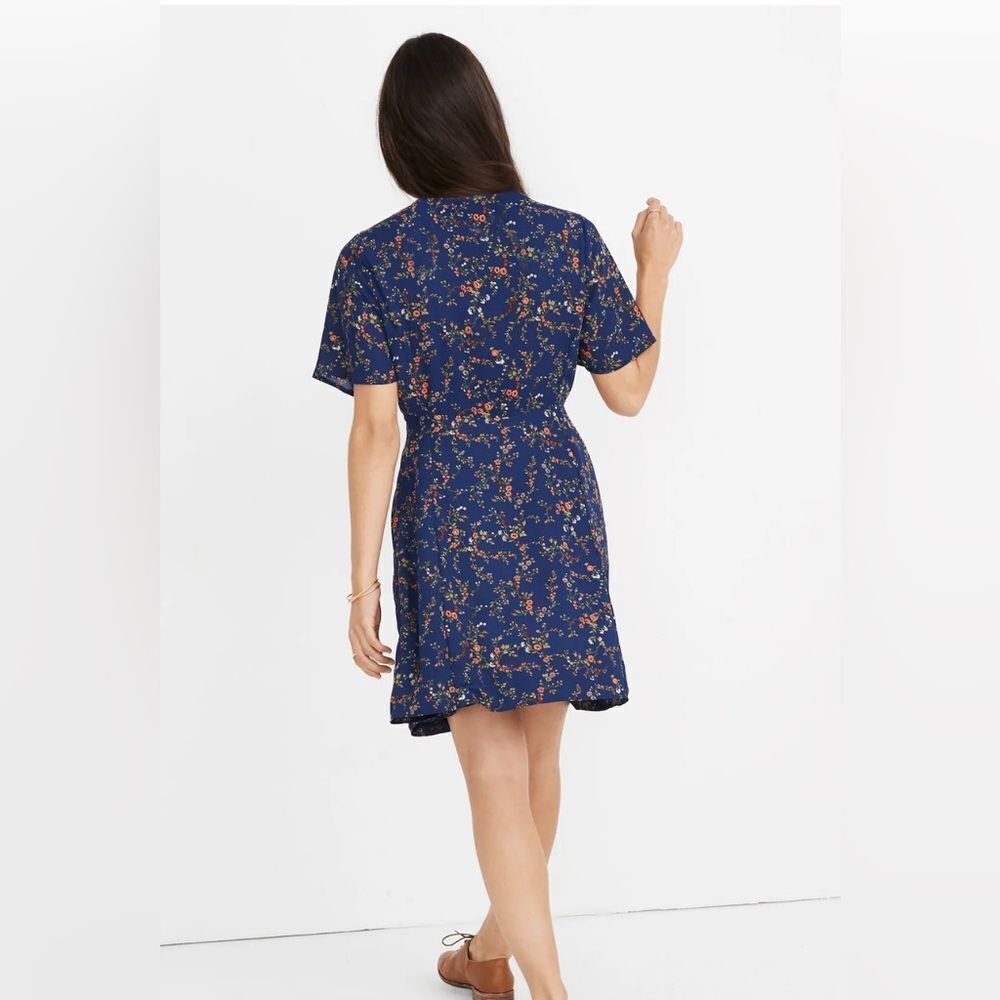 Madewell amaranth wrap mini dress moonless floral - Picture 2 of 5
